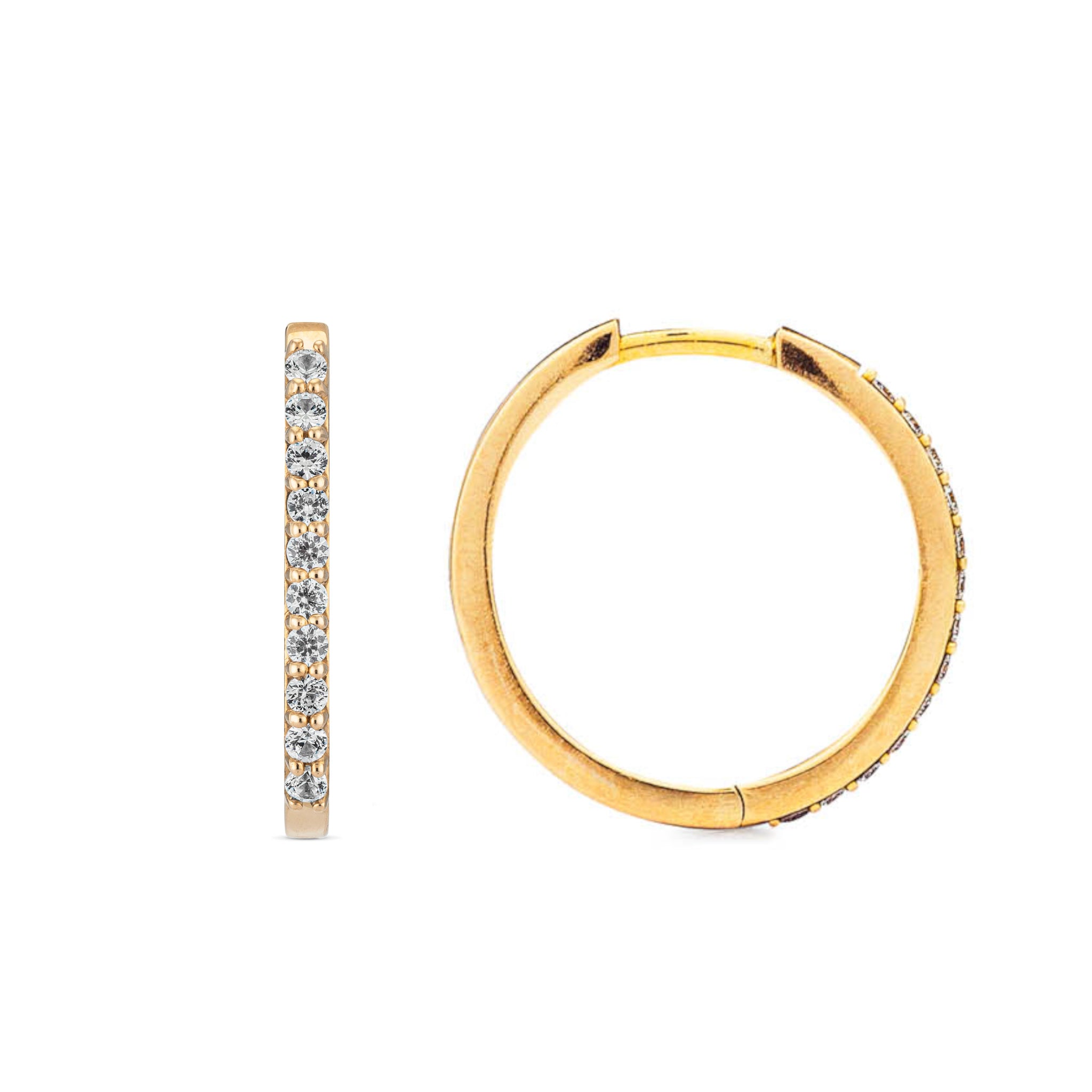 Round Jumbo 18mm Diamond Hoops
