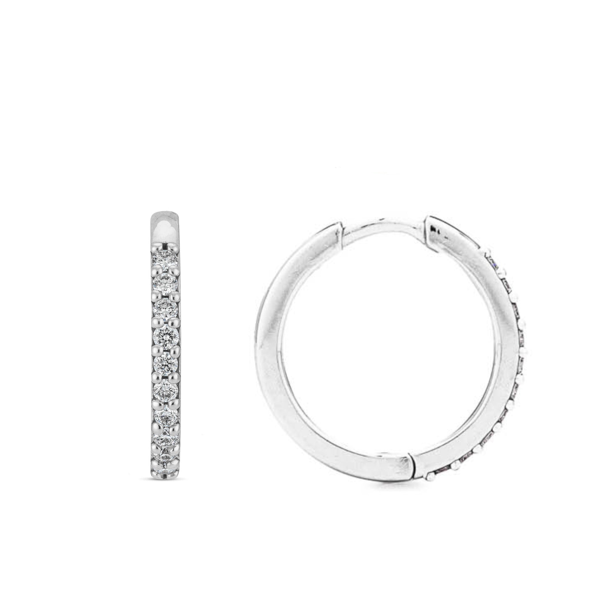 Round Large 15mm Diamond Hoops