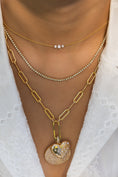 Load image into Gallery viewer, 18 Karat Yellow Gold Aspen Air Three Diamond Necklace
