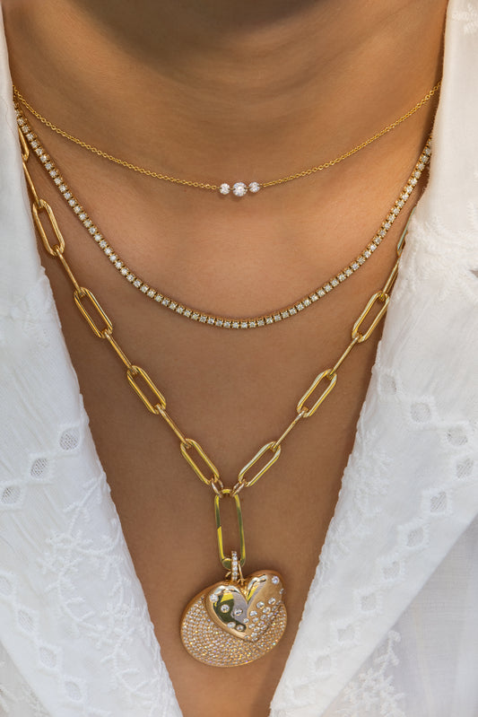 Gold Filled Chain Large Clasp Necklace