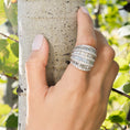 Load image into Gallery viewer, 18 Karat White Gold Nine Layer Baguette Barrel Ring
