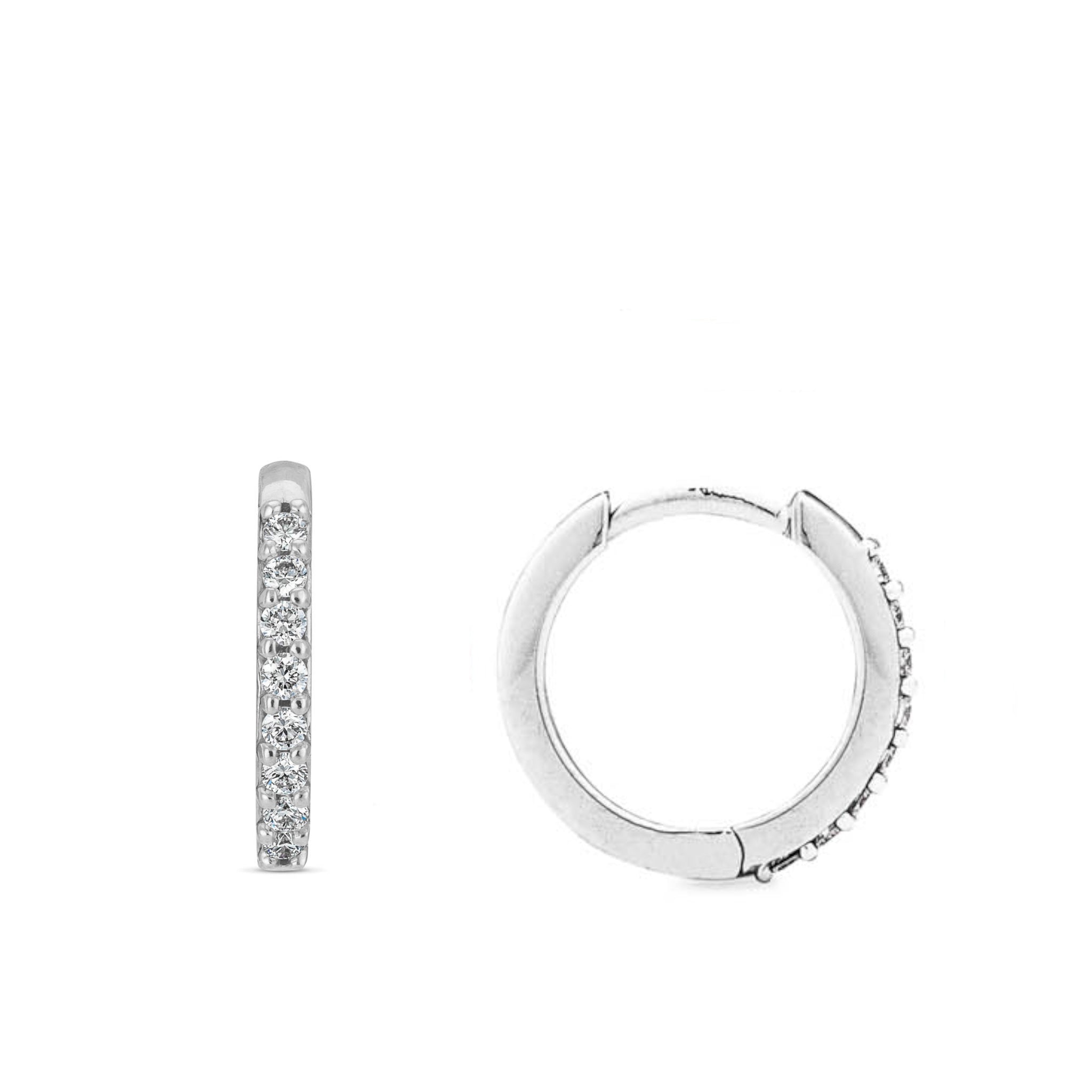 Round Medium 12.50mm Diamond Hoops