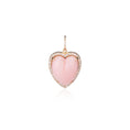 Load image into Gallery viewer, Yellow Gold Diamond and Pink Opal Chubby Heart Charm
