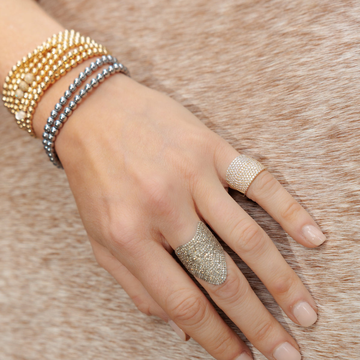 14 Karat Yellow Gold Diamond Cigar Band Pinky Ring