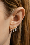 Load image into Gallery viewer, 14K Moissanite Pear and Emerald Cut Climbers
