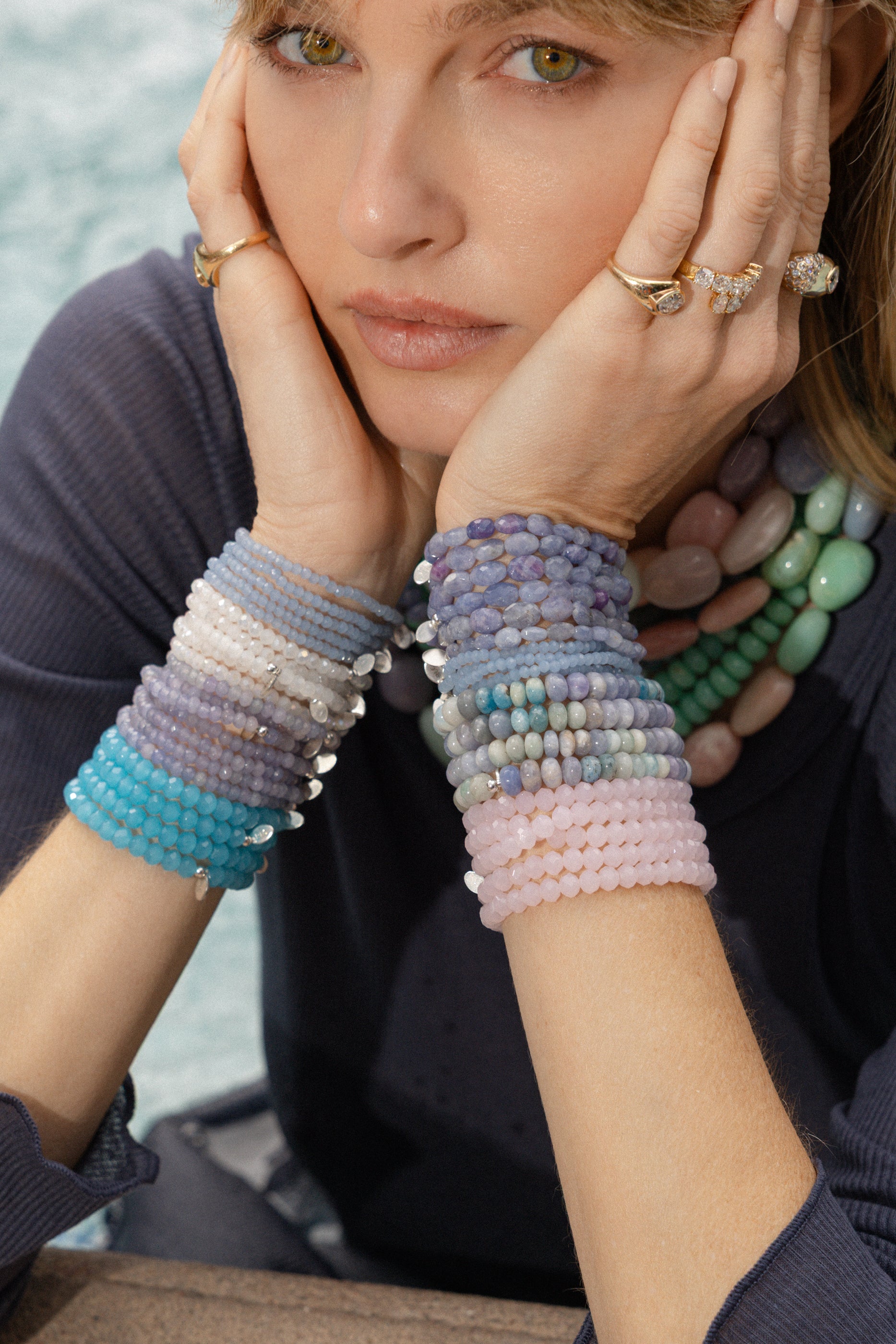 Hackmanite Oval Beaded Bracelet