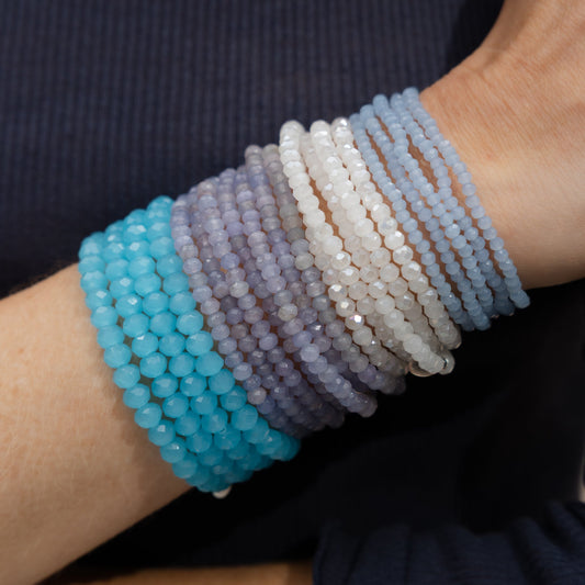 2mm Periwinkle Crystal Beaded Bracelet