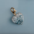 Load image into Gallery viewer, 14 Karat Yellow Gold and Ombre Topaz Heart Clip Charm

