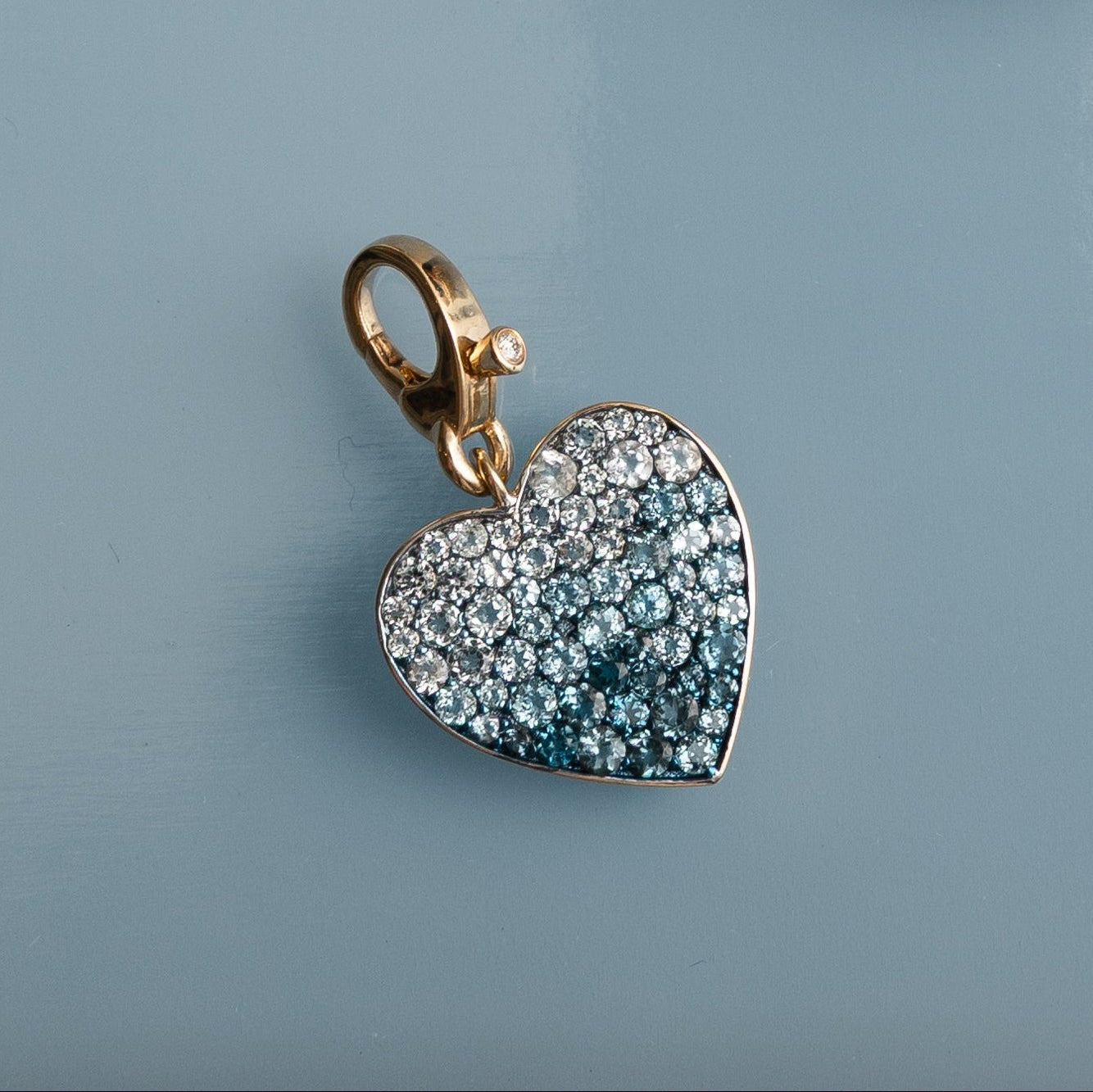 14 Karat Yellow Gold and Ombre Topaz Heart Clip Charm