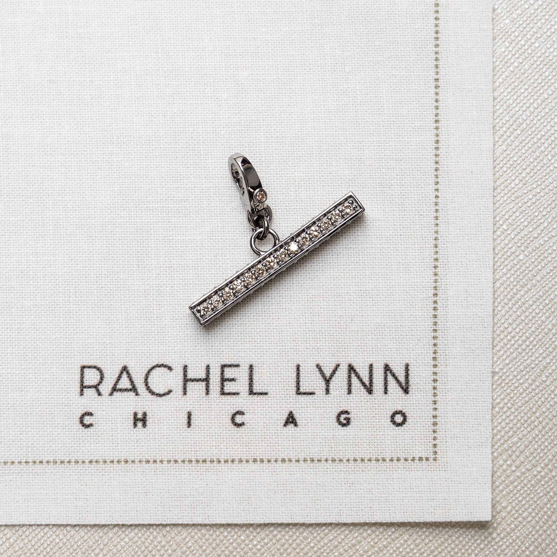 Sterling Silver and Black Rhodium Diamond Toggle Clip Charm