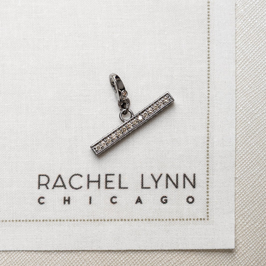 Sterling Silver and Black Rhodium Diamond Toggle Clip Charm
