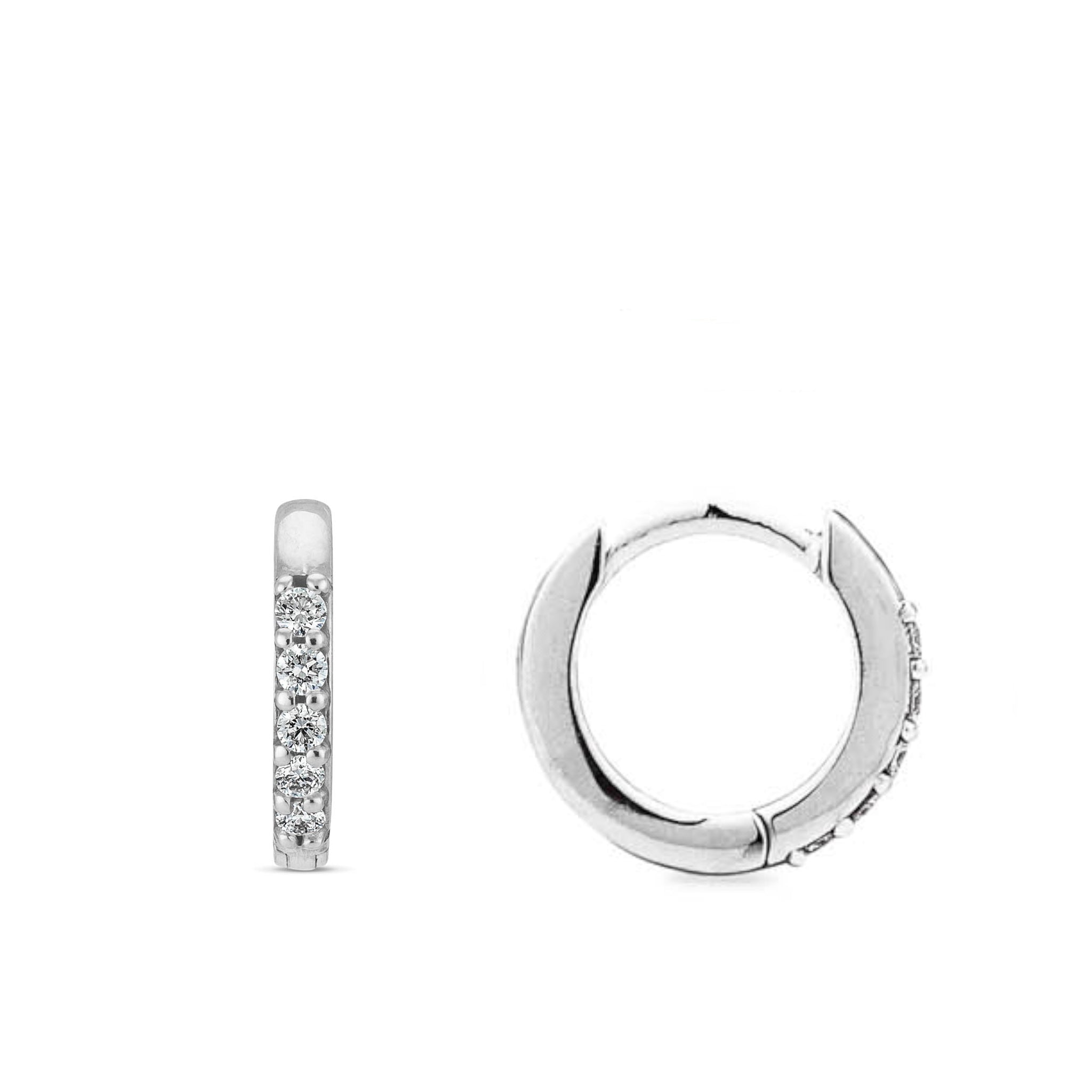 Round Small 10mm Diamond Hoops