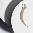 Load image into Gallery viewer, Yellow Gold and Pave Diamond Moon Pendant
