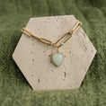 Load image into Gallery viewer, Yellow Gold Diamond and Green Chalcedony Chubby Heart Charm
