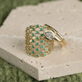 Load image into Gallery viewer, Yellow Gold Pear Diamond Half Spiral Ring .65cts
