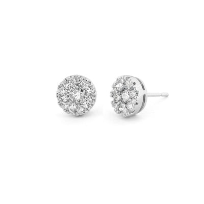 White Gold Diamond Honeycomb 2.25cts Stud Earrings