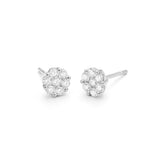 White Gold Diamond Floral 2.00cts Stud Earrings