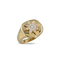 Load image into Gallery viewer, 18 Karat Yellow Gold Diamond Sun Signet Ring
