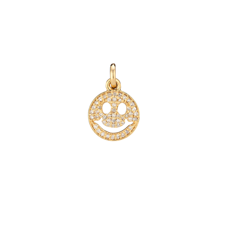 Yellow Gold Diamond Smiley Face Charm