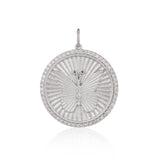 White Gold Diamond Butterfly Coin Pendant