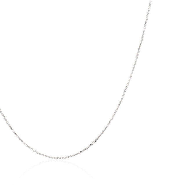 14 Karat White Gold 22" Adjustable Petite Cable Chain