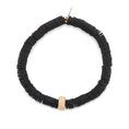 Load image into Gallery viewer, 6mm Black Vinyl and Single Gold Dust Bead Bracelet

