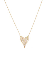 Yellow Gold and Diamond Medium Heart Necklace