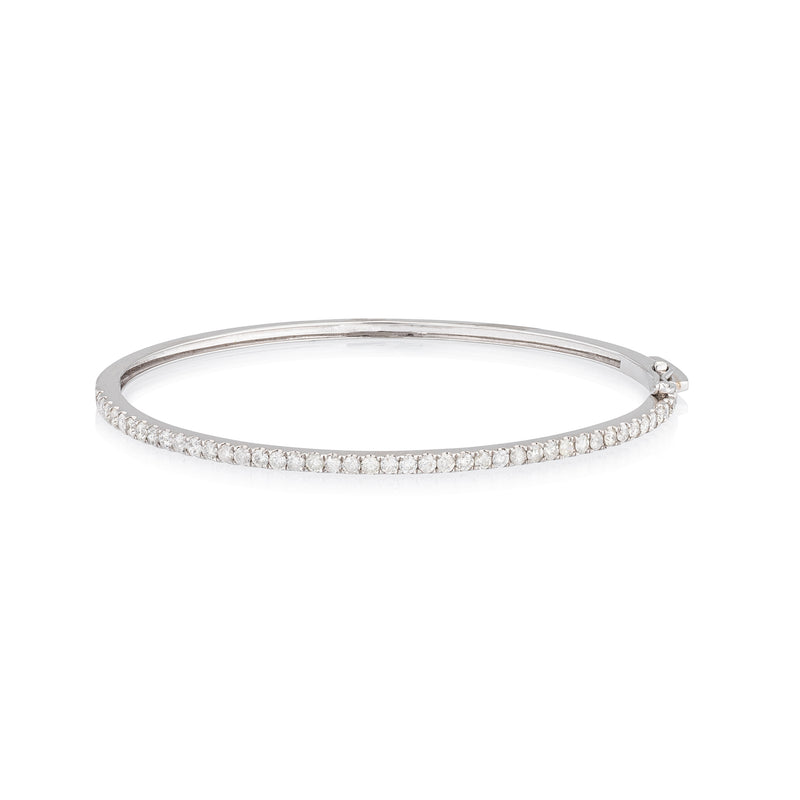 White Gold and Single Line Diamond Bracelet