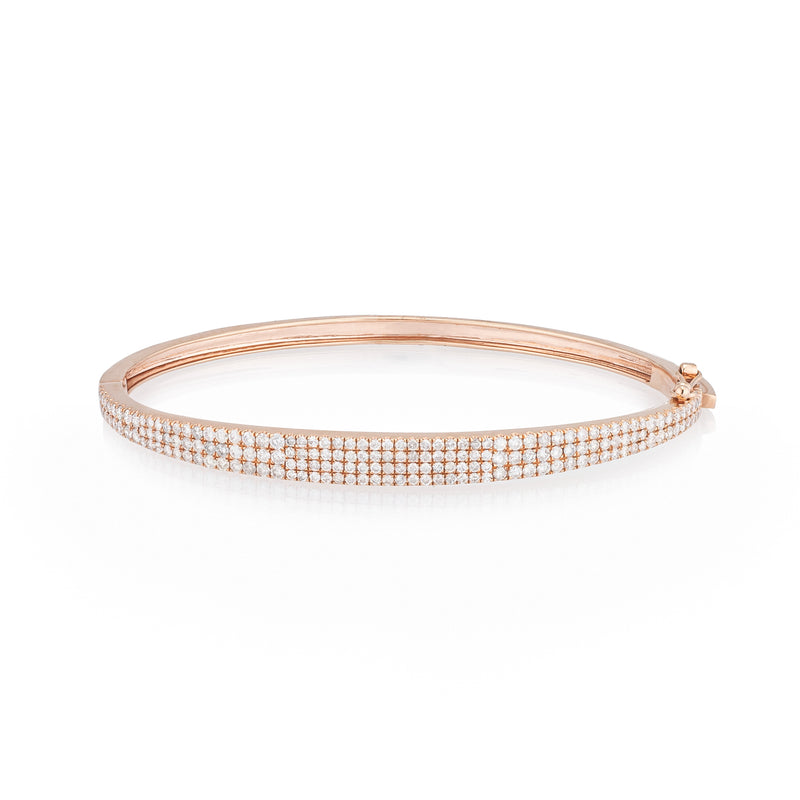 Rose Gold and Diamond Medium Flat Top Cuff Bracelet