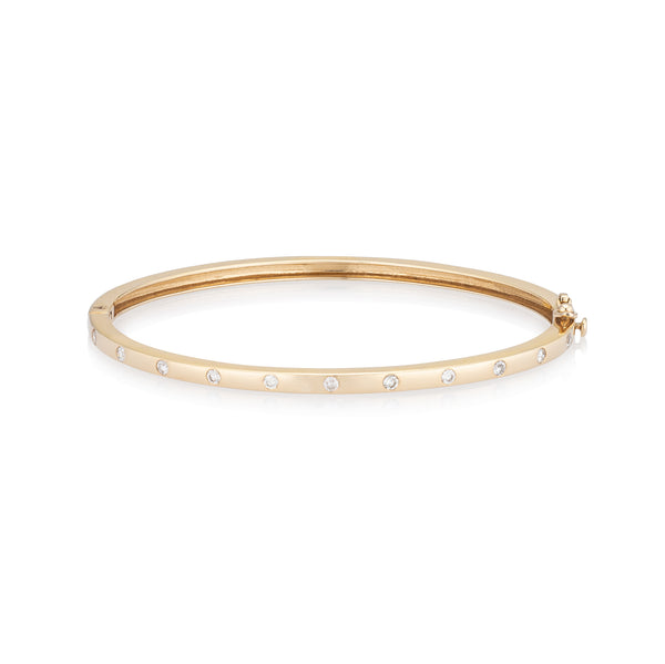 Yellow Gold and Invisibly Set Diamond Bracelet