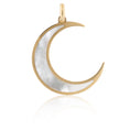 Load image into Gallery viewer, Yellow Gold and Mother of Pearl Moon Pendant

