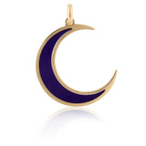 Yellow Gold and Lapis Moon Pendant