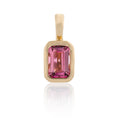 Load image into Gallery viewer, Yellow Gold and Bezel Set Pink Tourmaline Charm
