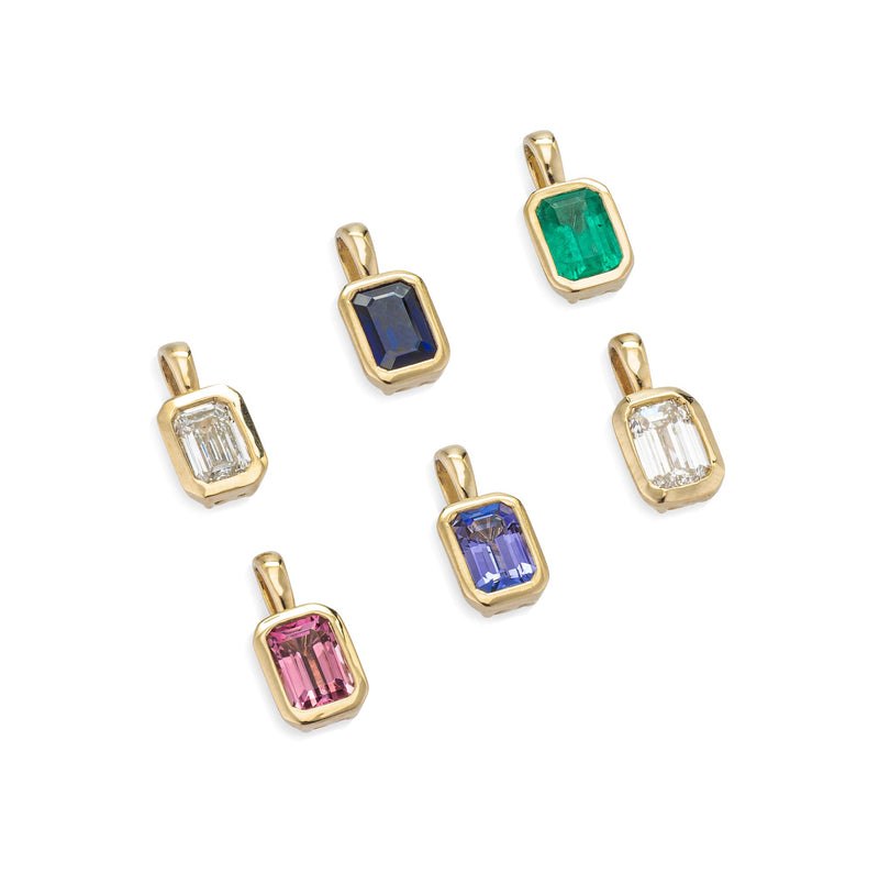 Yellow Gold and Bezel Set Tanzanite Charm