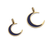 Yellow Gold and Lapis Moon Pendant