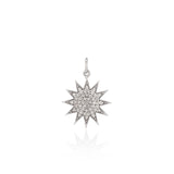 White Gold and Diamond Sun Charm
