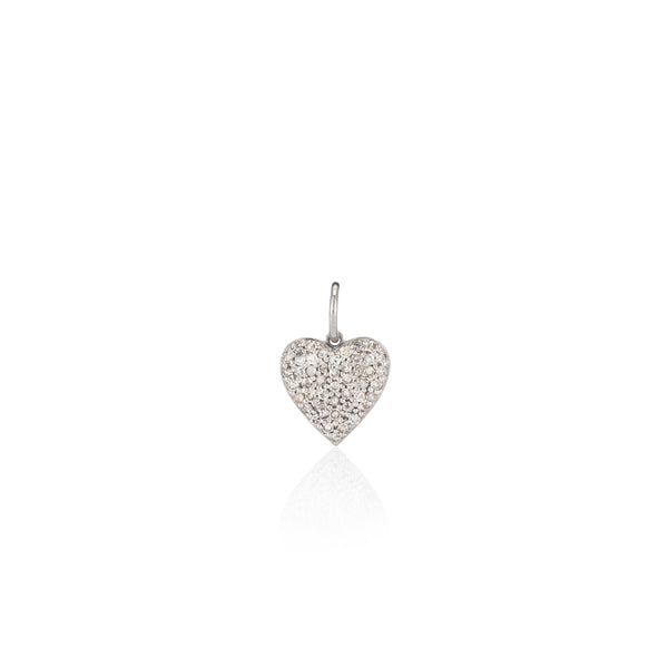 White Gold and Diamond Heart Charm