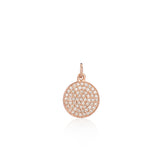 Small Rose Gold and Diamond Disk Pendant