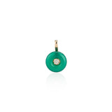 Yellow Gold Emerald and Diamond Button Charm