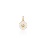 Yellow Gold Mother of Pearl and Diamond Button Charm