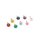 Yellow Gold Emerald and Diamond Button Charm
