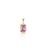 Yellow Gold and Bezel Set Pink Sapphire Charm