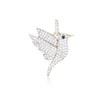 Two tone Diamond and Sapphire Humming Bird Charm