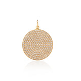 Large Yellow Gold and Diamond Disk Pendant