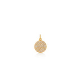 Small Yellow Gold and Diamond Disk Pendant