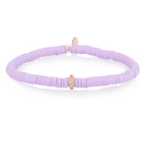 4mm Lilac Vinyl with Gold and Diamond Disk Bracelet