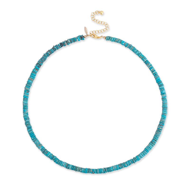 5mm Natural Turquoise Beaded Necklace