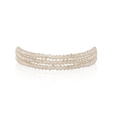 2mm Champagne Quartz Triple Wrap Bracelet