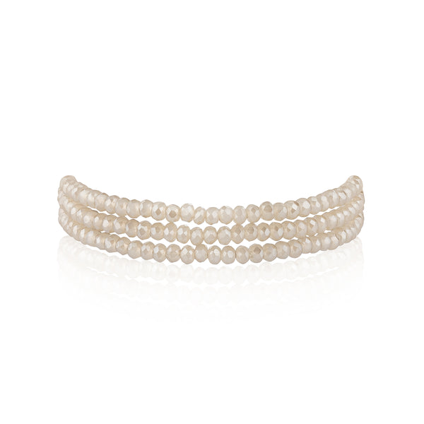 2mm Champagne Quartz Triple Wrap Bracelet