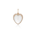 Load image into Gallery viewer, Yellow Gold Diamond and Sheer Quartz Chubby Heart Charm
